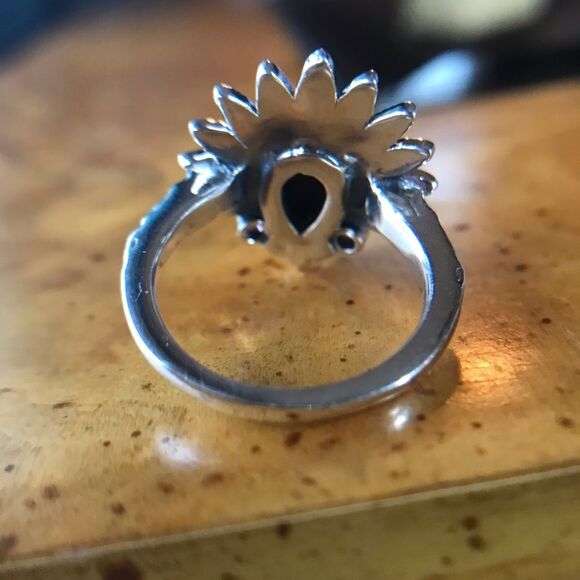 Natural Canadian Ammolite Sterling Silver Headdress Ring - Picture 5 of 10